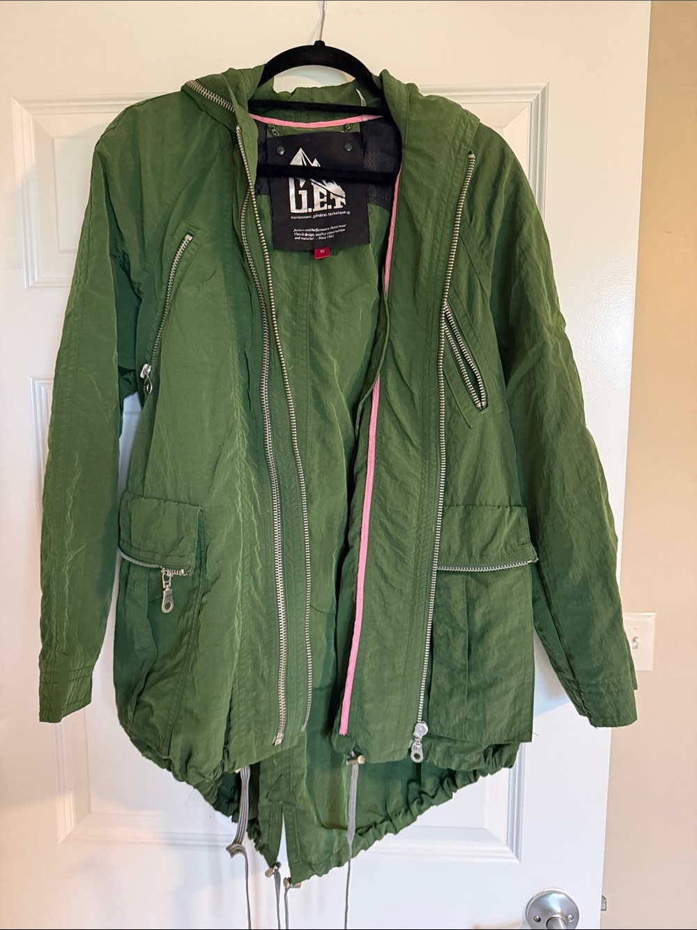 G.E.T. Green Hooded Utility Anorak with Zip Details